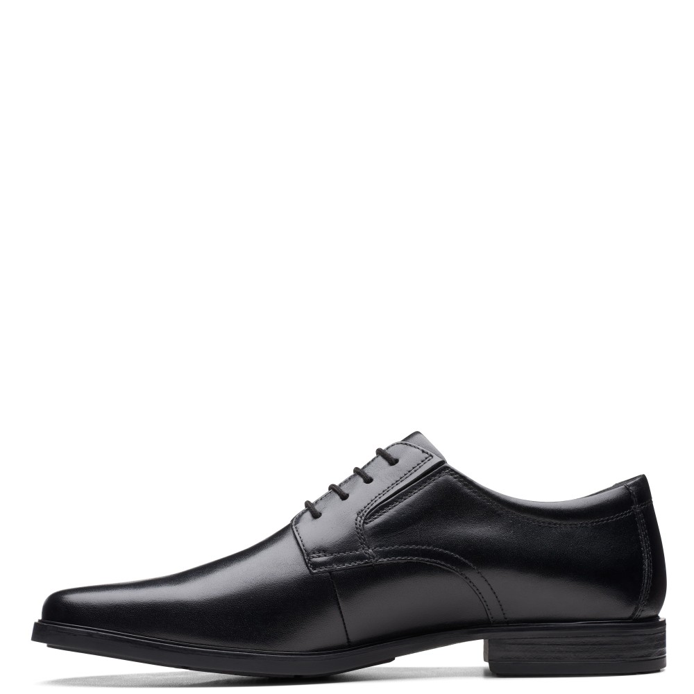 CLARKS</br>Ανδρικά Δετά Παπούτσια Μαύρο Δέρμα HOWARD WALK Clarks CLARKS</br>Ανδρικά Δετά Παπούτσια Μαύρο Δέρμα HOWARD WALK Clarks