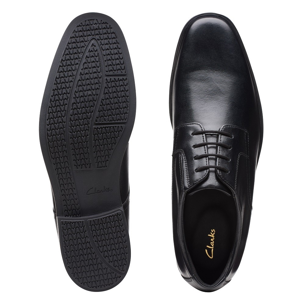 CLARKS</br>Ανδρικά Δετά Παπούτσια Μαύρο Δέρμα HOWARD WALK Clarks CLARKS</br>Ανδρικά Δετά Παπούτσια Μαύρο Δέρμα HOWARD WALK Clarks