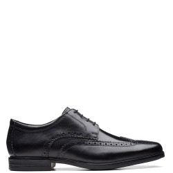 Ανδρικά Δετά Παπούτσια Μαύρο Δέρμα HOWARD WING (H) Clarks