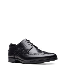 Ανδρικά Δετά Παπούτσια Μαύρο Δέρμα HOWARD WING (H) Clarks
