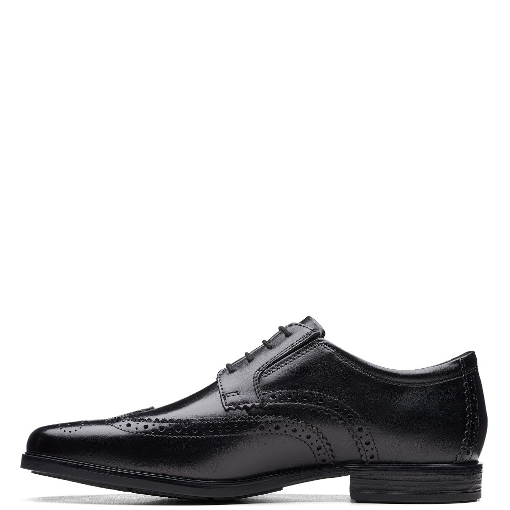 </br>Ανδρικά Δετά Παπούτσια Μαύρο Δέρμα HOWARD WING (H) Clarks