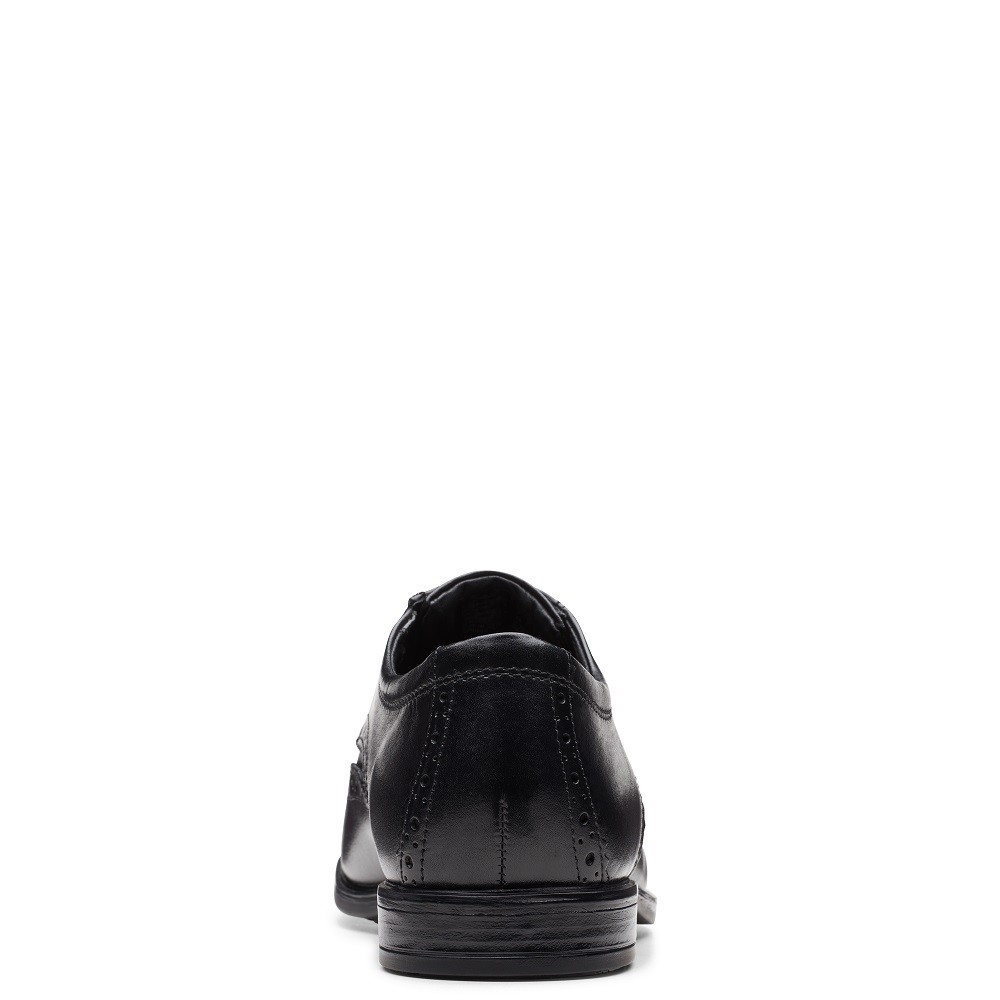 </br>Ανδρικά Δετά Παπούτσια Μαύρο Δέρμα HOWARD WING (H) Clarks