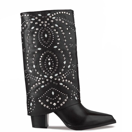 Γυναικείες Μπότες Μαύρο Δέρμα I240560 Alma En Pena
