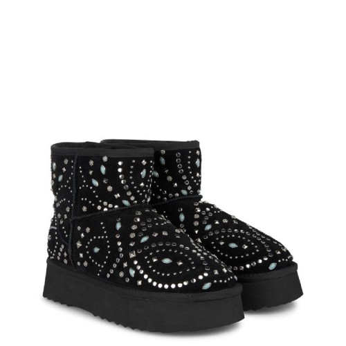 Γυναικεία Μποτάκια Μαύρο Δέρμα I241042 Alma En Pena