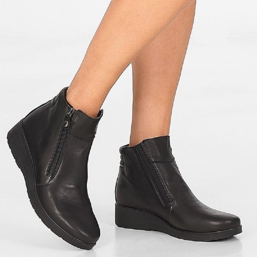 Γυναικεία Μποτάκια Μαύρο Δέρμα 455570 Imac Γυναικεία Μποτάκια Μαύρο Δέρμα 455570 Imac