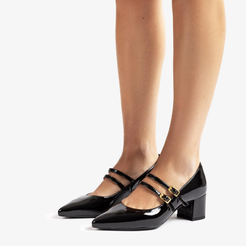 Γυναικεία Mary Jane Μαύρο Λουστρίνι JOSIAN Unisa