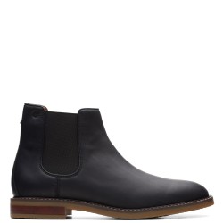 CLARKS</br>Ανδρικά Μποτάκια Μαύρο Δέρμα JAXEN CHELSEA Clarks