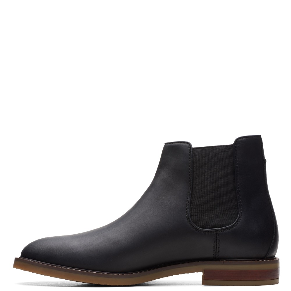 CLARKS</br>Ανδρικά Μποτάκια Μαύρο Δέρμα JAXEN CHELSEA Clarks CLARKS</br>Ανδρικά Μποτάκια Μαύρο Δέρμα JAXEN CHELSEA Clarks
