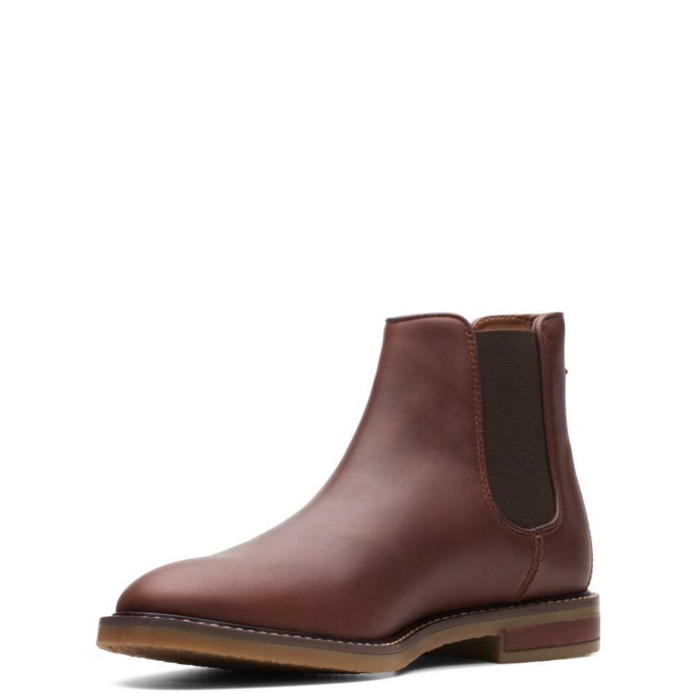 CLARKS</br>Ανδρικά Μποτάκια Ταμπά Δέρμα JAXEN CHELSEA Clarks CLARKS</br>Ανδρικά Μποτάκια Ταμπά Δέρμα JAXEN CHELSEA Clarks