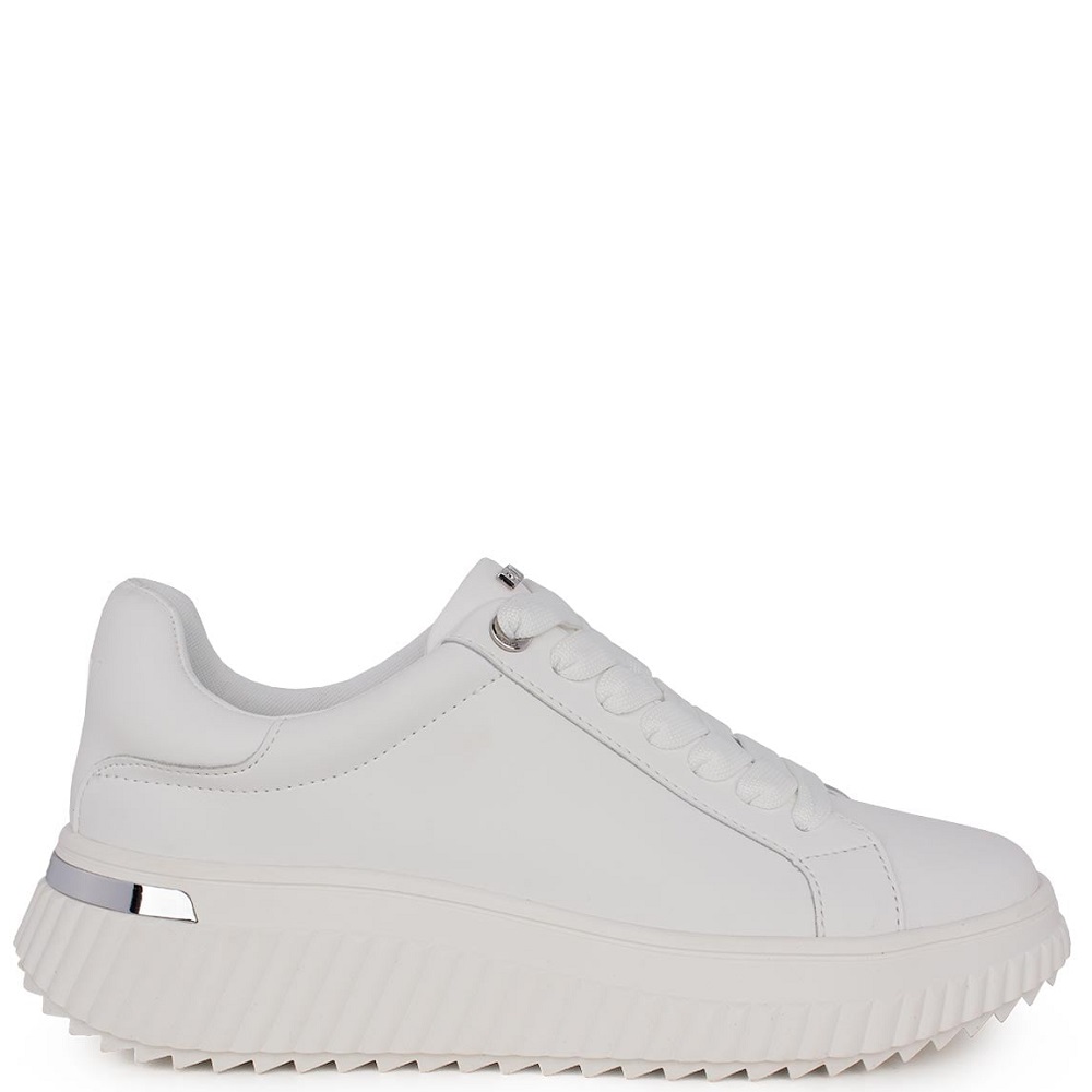 DKNY</br>DKNY LOBECO K1530142-WHT Γυναικεία Lace Up Platform Sneakers Λευκό Δέρμα