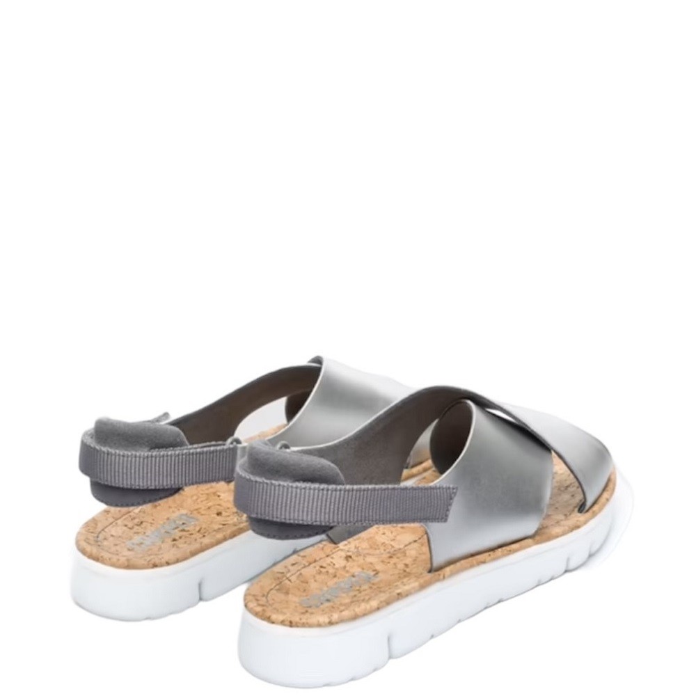 CAMPER</br>Γυναικεία Πέδιλα Ασημί Δέρμα K200157-011 ORUGA SANDAL Camper