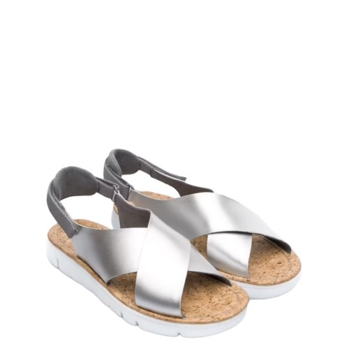Camper K200157-011 ORUGA SANDAL Γυναικεία Πέδιλα Ασημί Δέρμα Camper K200157-011 ORUGA SANDAL Γυναικεία Πέδιλα Ασημί Δέρμα
