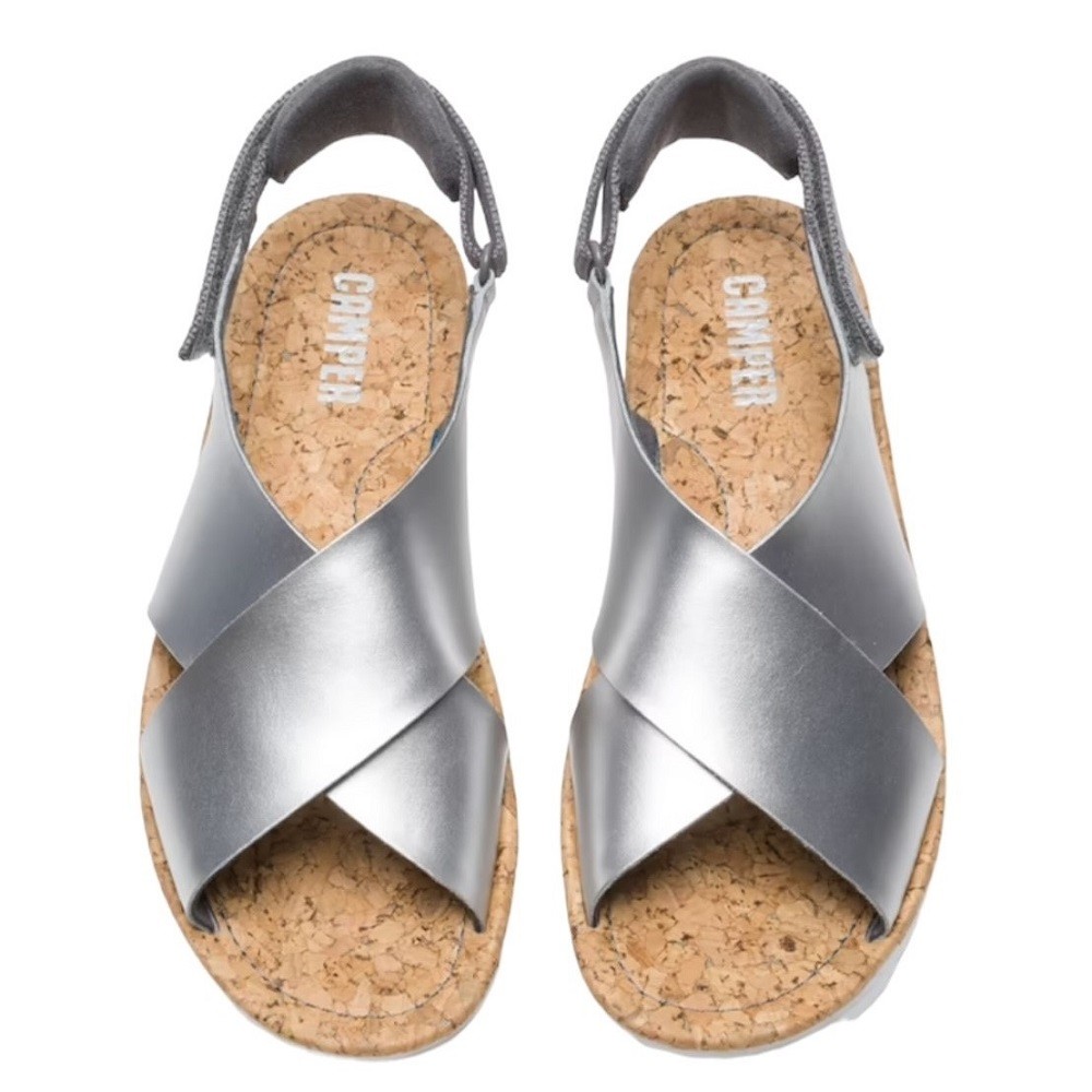 CAMPER</br>Γυναικεία Πέδιλα Ασημί Δέρμα K200157-011 ORUGA SANDAL Camper