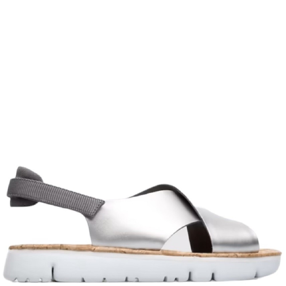 CAMPER</br>Γυναικεία Πέδιλα Ασημί Δέρμα K200157-011 ORUGA SANDAL Camper