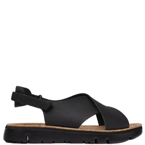 Camper K200157-022 ORUGA SANDAL Γυναικεία Πέδιλα Μαύρο Δέρμα
