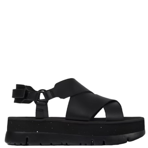 Camper K201399-001 ORUGA UP Γυναικεία Πέδιλα Μαύρο Δέρμα