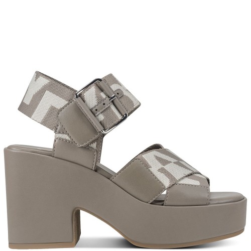 DKNY MAKARIO K2677443-D6W Γυναικείες Πλατφόρμες Γκρι/Εκρού