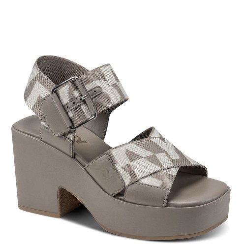 DKNY MAKARIO K2677443-D6W Γυναικείες Πλατφόρμες Γκρι/Εκρού