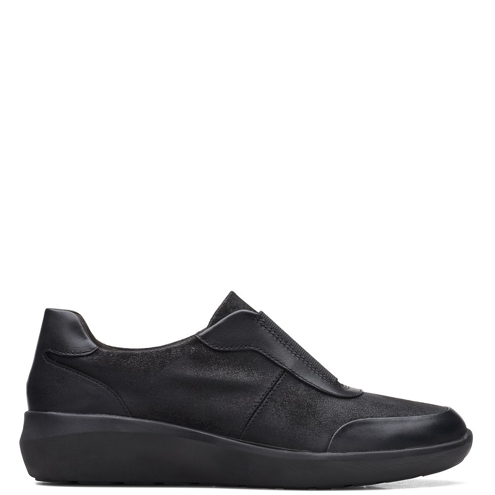 CLARKS</br>Γυναικεία Sneakers Μαύρο Δέρμα KAYLEIGH PEAK Clarks CLARKS</br>Γυναικεία Sneakers Μαύρο Δέρμα KAYLEIGH PEAK Clarks