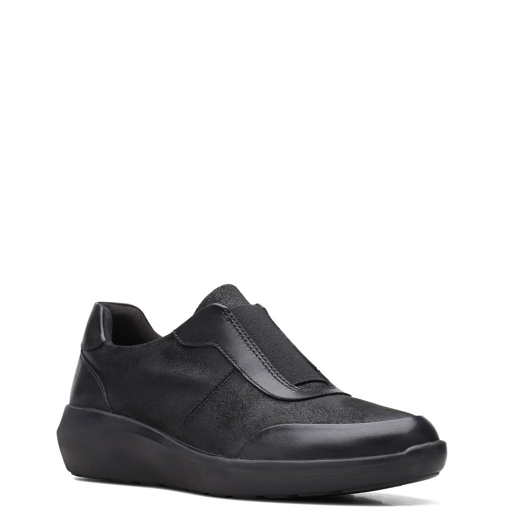 CLARKS</br>Γυναικεία Sneakers Μαύρο Δέρμα KAYLEIGH PEAK Clarks CLARKS</br>Γυναικεία Sneakers Μαύρο Δέρμα KAYLEIGH PEAK Clarks