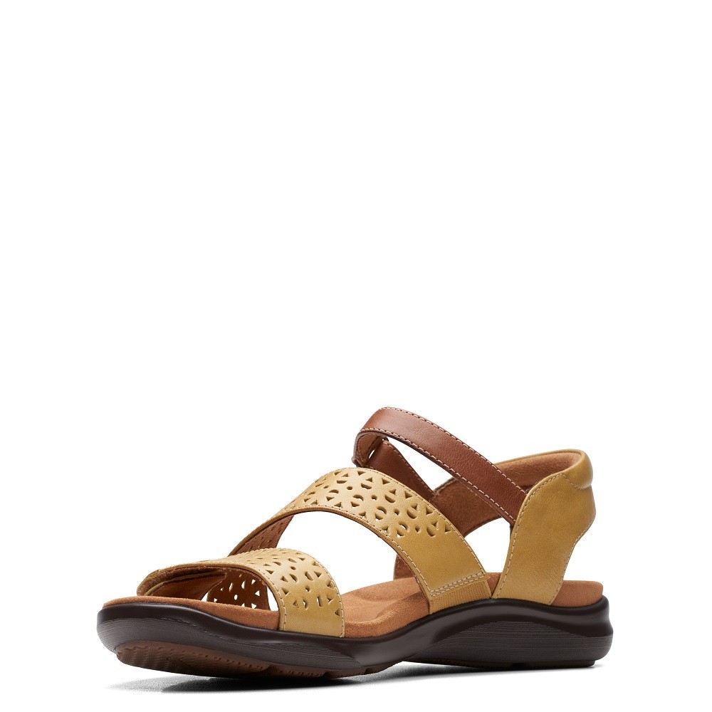 CLARKS</br>Γυναικεία Σανδάλια Κίτρινο Δέρμα KITLY WAY Clarks