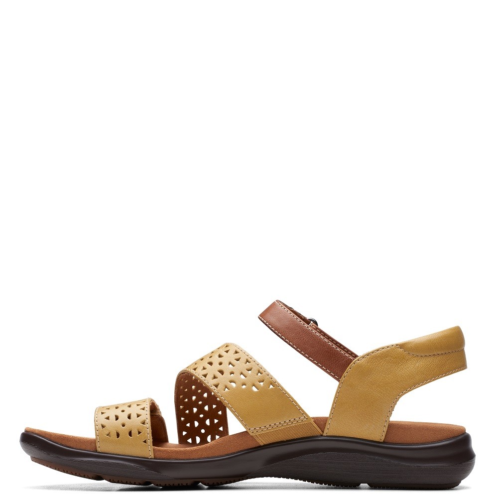 CLARKS</br>Γυναικεία Σανδάλια Κίτρινο Δέρμα KITLY WAY Clarks