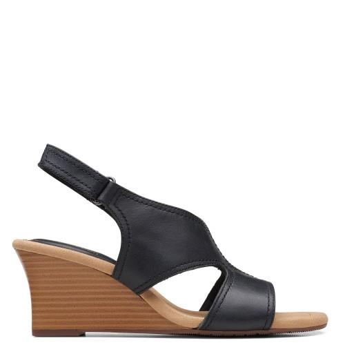 Clarks KYARRA ASTER Γυναικείες Πλατφόρμες Μαύρο Δέρμα