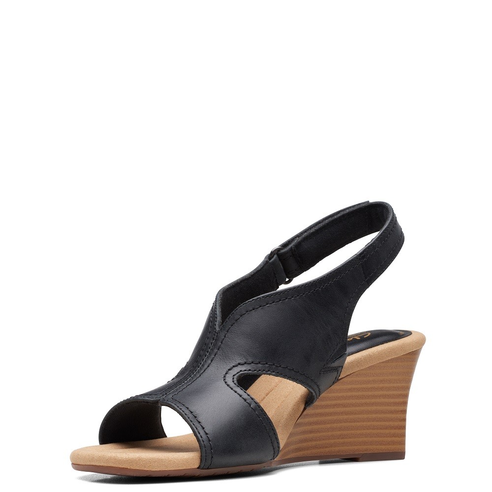 CLARKS</br>Γυναικείες Πλατφόρμες Μαύρο Δέρμα KYARRA ASTER Clarks