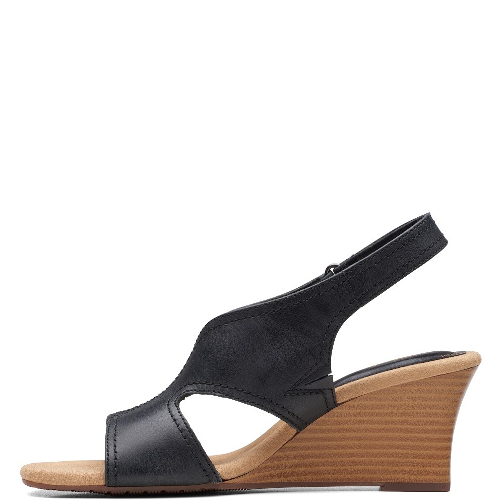 CLARKS</br>Γυναικείες Πλατφόρμες Μαύρο Δέρμα KYARRA ASTER Clarks