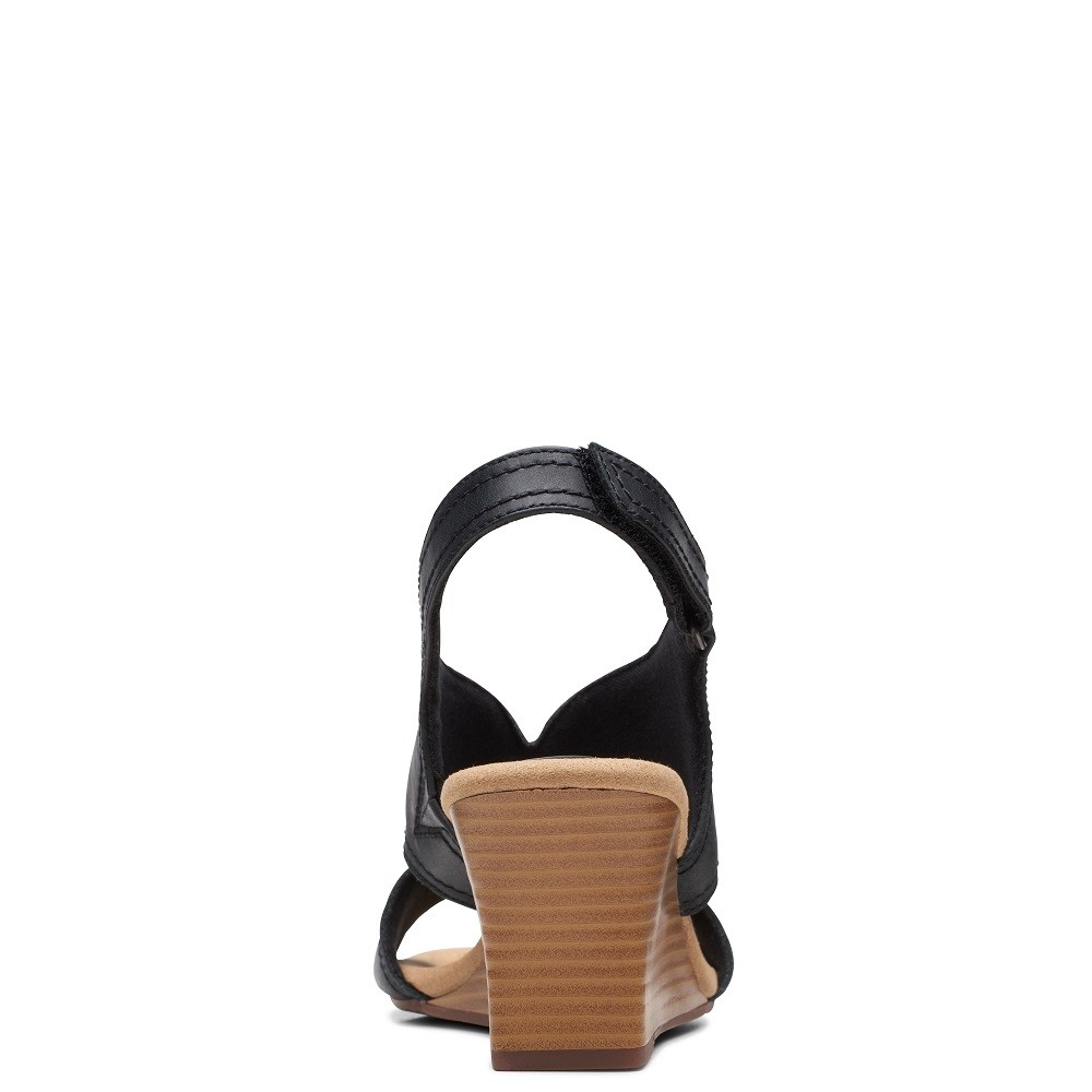 CLARKS</br>Γυναικείες Πλατφόρμες Μαύρο Δέρμα KYARRA ASTER Clarks