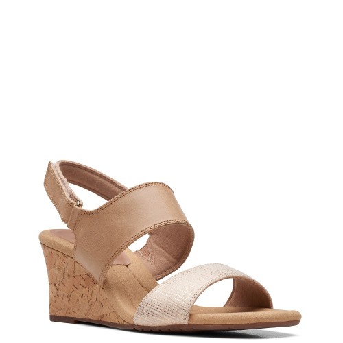 Clarks KYARRA FAYE Γυναικείες Πλατφόρμες Μπεζ Δέρμα