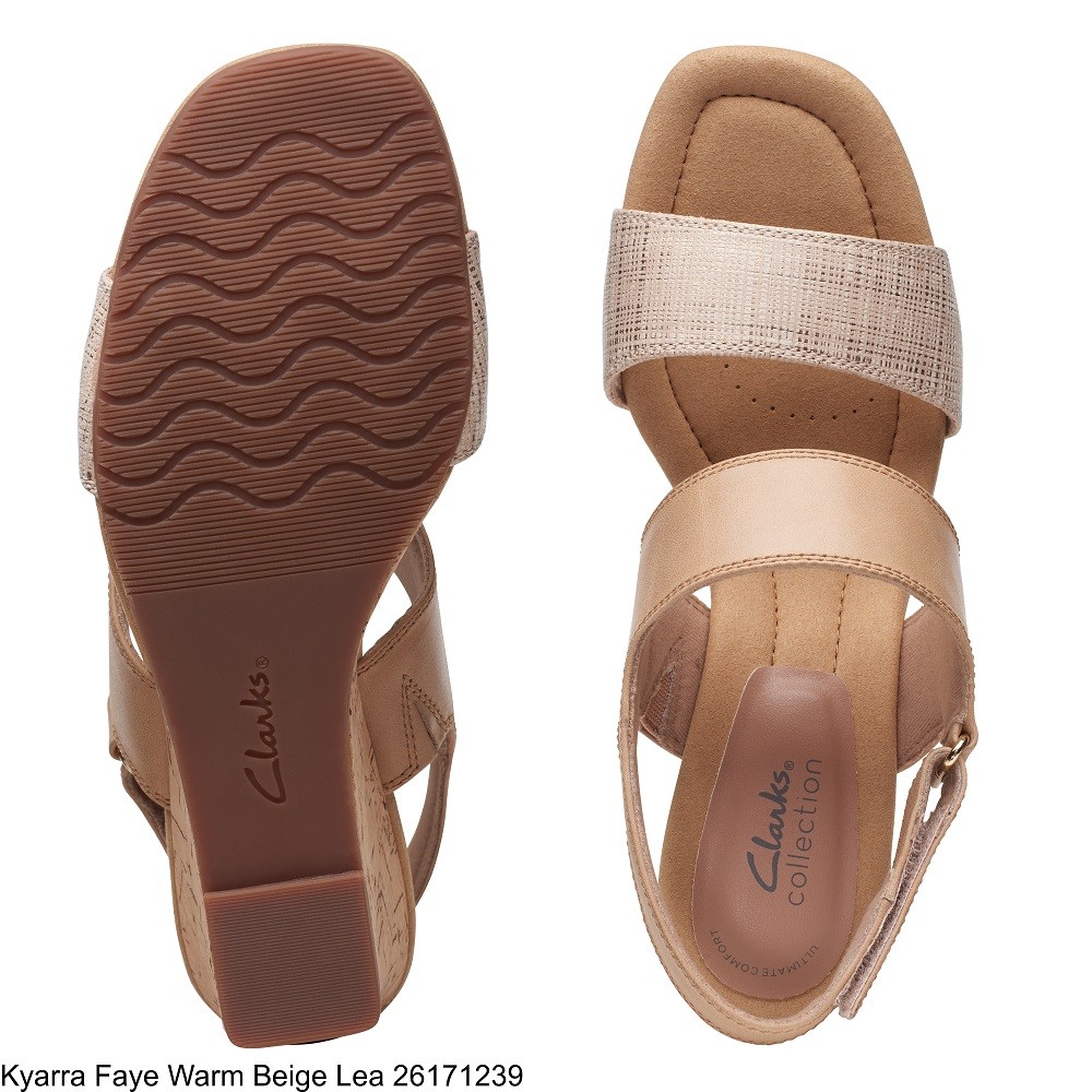 CLARKS</br>Γυναικείες Πλατφόρμες Μπεζ Δέρμα KYARRA FAYE Clarks