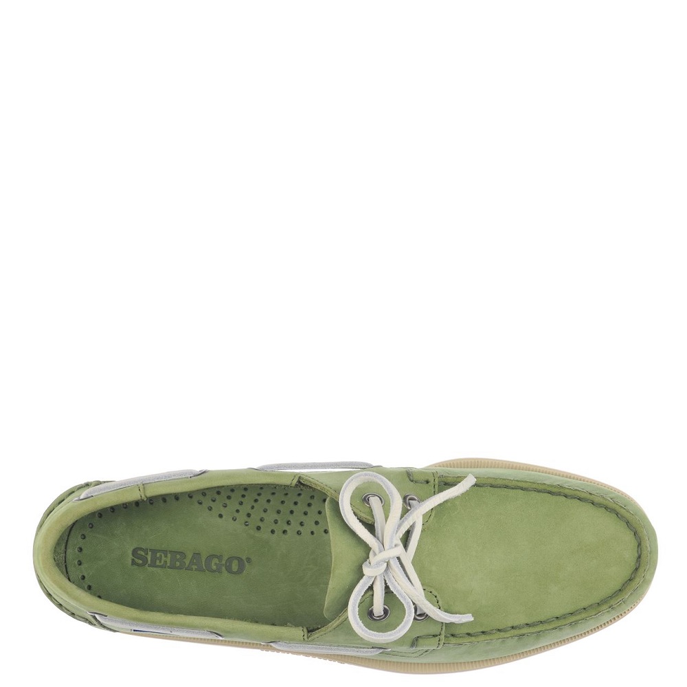 SEBAGO</br>Ανδρικά Boat-shoes/Ιστιοπλοϊκά Πράσινο/Λευκό Δέρμα Docksides Portland Nubuck L7000GAO-A6L Sebago SEBAGO</br>Ανδρικά Boat-shoes/Ιστιοπλοϊκά Πράσινο/Λευκό Δέρμα Docksides Portland Nubuck L7000GAO-A6L Sebago