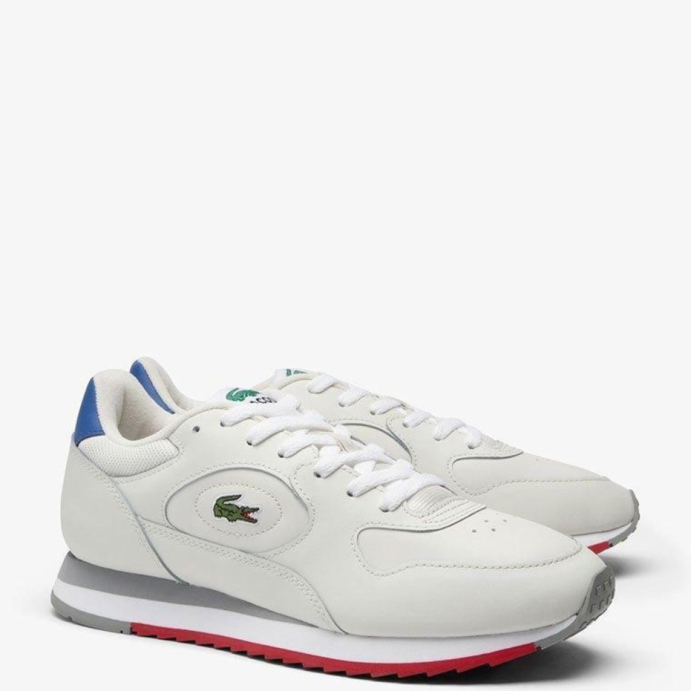 LACOSTE</br>Ανδρικά Sneakers Λευκό/Μπλε/Κόκκινο Δέρμα LINETRACK 747SMA0004W1B Lacoste LACOSTE</br>Ανδρικά Sneakers Λευκό/Μπλε/Κόκκινο Δέρμα LINETRACK 747SMA0004W1B Lacoste