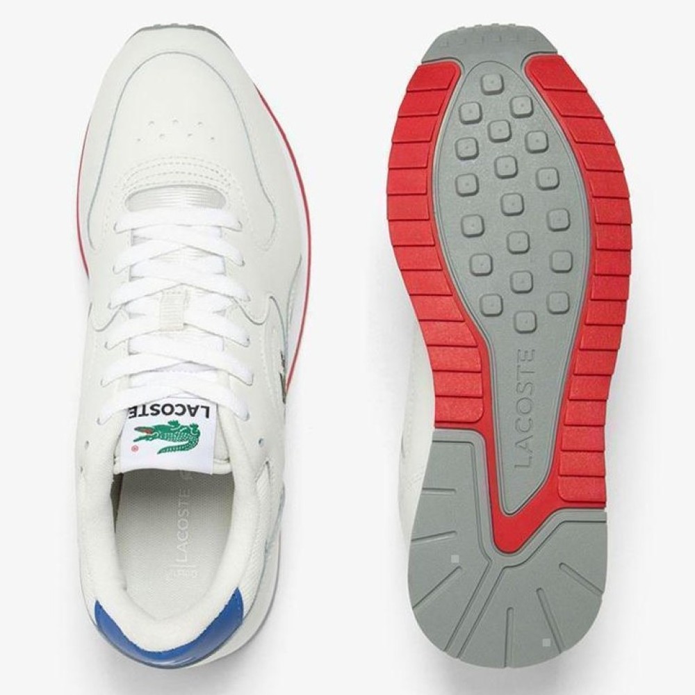 LACOSTE</br>Ανδρικά Sneakers Λευκό/Μπλε/Κόκκινο Δέρμα LINETRACK 747SMA0004W1B Lacoste LACOSTE</br>Ανδρικά Sneakers Λευκό/Μπλε/Κόκκινο Δέρμα LINETRACK 747SMA0004W1B Lacoste