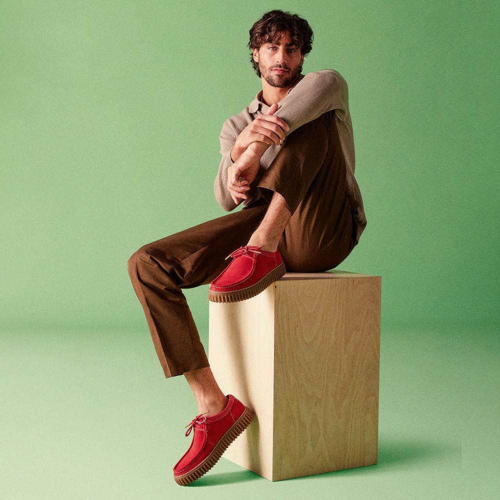 CLARKS</br>Ανδρικά Δετά Παπούτσια Κόκκινο Suede TORHILL LO Clarks CLARKS</br>Ανδρικά Δετά Παπούτσια Κόκκινο Suede TORHILL LO Clarks