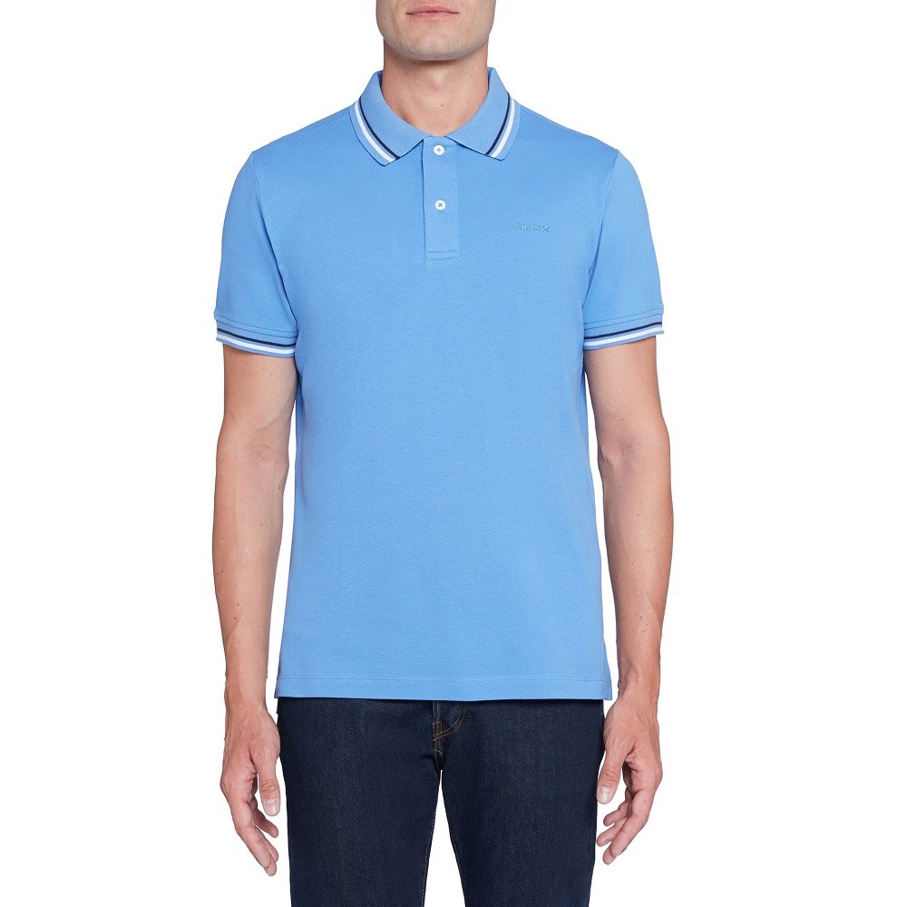 GEOX</br>Ανδρικό Polo T-shirt Γαλάζιο Pique Regular M1210A T2649 F4521 Geox GEOX</br>Ανδρικό Polo T-shirt Γαλάζιο Pique Regular M1210A T2649 F4521 Geox