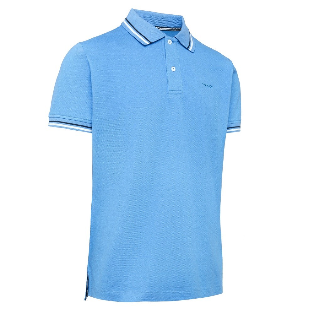 GEOX</br>Ανδρικό Polo T-shirt Γαλάζιο Pique Regular M1210A T2649 F4521 Geox GEOX</br>Ανδρικό Polo T-shirt Γαλάζιο Pique Regular M1210A T2649 F4521 Geox