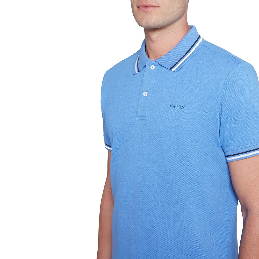 GEOX</br>Ανδρικό Polo T-shirt Γαλάζιο Pique Regular M1210A T2649 F4521 Geox GEOX</br>Ανδρικό Polo T-shirt Γαλάζιο Pique Regular M1210A T2649 F4521 Geox