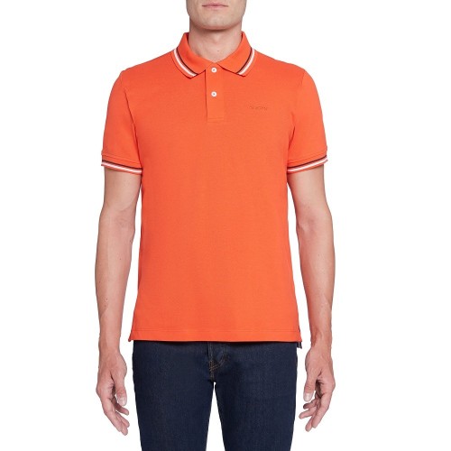 Ανδρικό Polo T-shirt Πορτοκαλί Pique Regular M1210A T2649 F7201 Geox