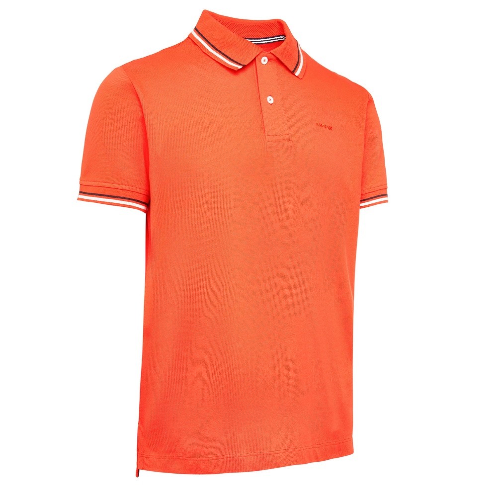 GEOX</br>Ανδρικό Polo T-shirt Πορτοκαλί Pique Regular M1210A T2649 F7201 Geox GEOX</br>Ανδρικό Polo T-shirt Πορτοκαλί Pique Regular M1210A T2649 F7201 Geox