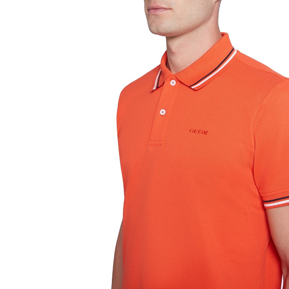 GEOX</br>Ανδρικό Polo T-shirt Πορτοκαλί Pique Regular M1210A T2649 F7201 Geox GEOX</br>Ανδρικό Polo T-shirt Πορτοκαλί Pique Regular M1210A T2649 F7201 Geox