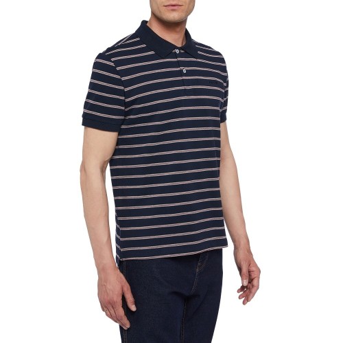 Ανδρικό Polo T-shirt Μπλε Ριγέ Pique Regular M2510D T2929 F4562 Geox