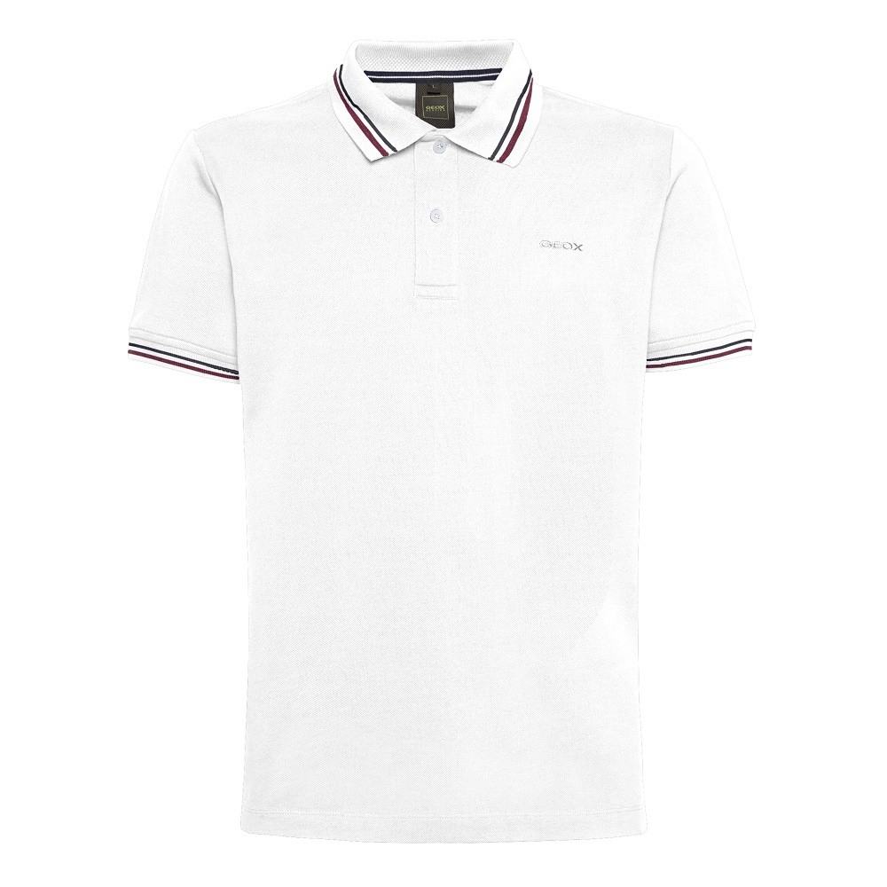 GEOX</br>Ανδρικό Polo T-shirt Λευκό Pique Regular M3510A T2649 F1492 Geox GEOX</br>Ανδρικό Polo T-shirt Λευκό Pique Regular M3510A T2649 F1492 Geox
