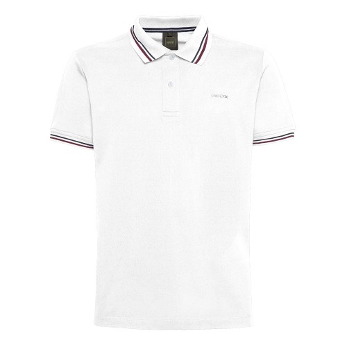Ανδρικό Polo T-shirt Λευκό Pique Regular M3510A T2649 F1492 Geox