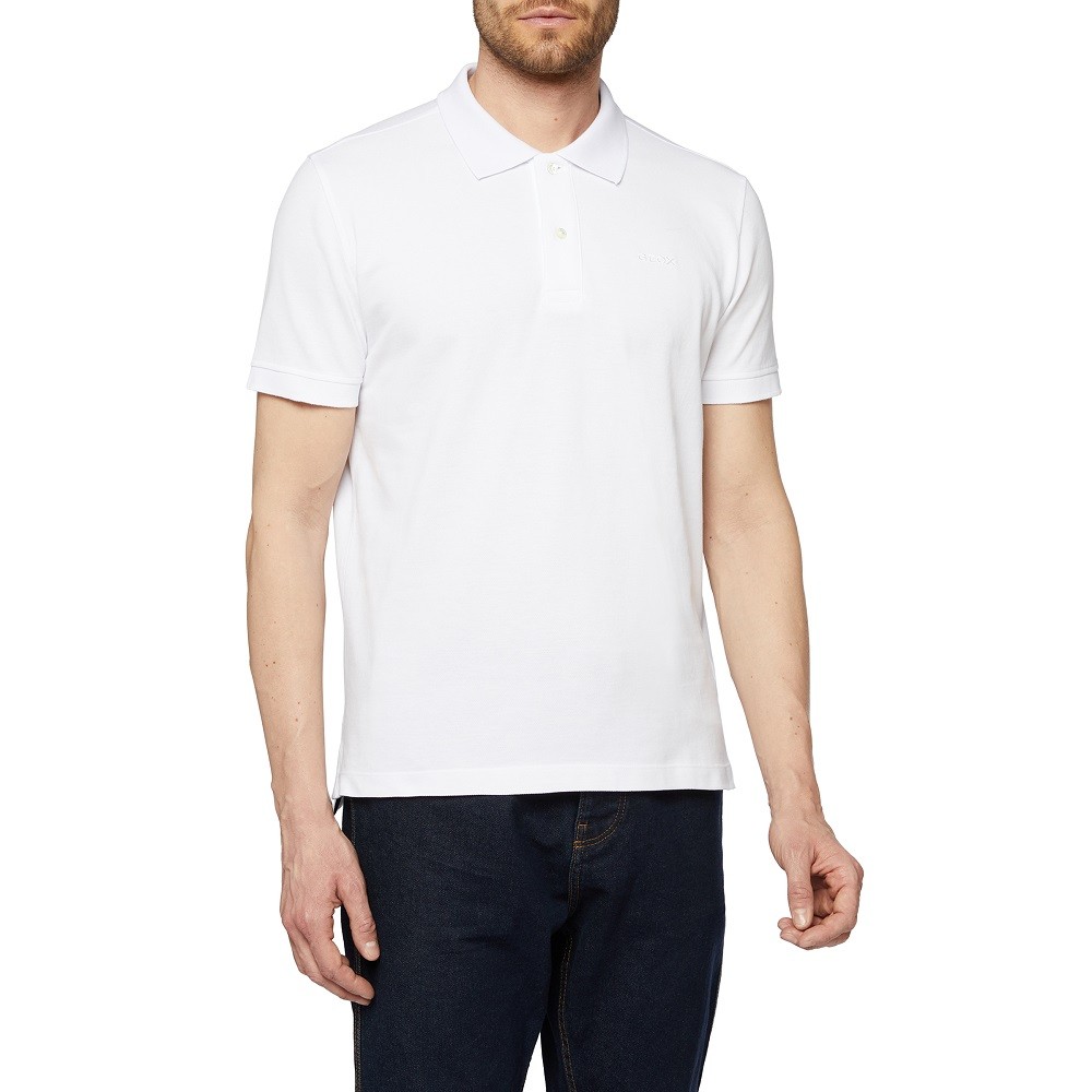 GEOX</br>Ανδρικό Polo T-shirt Λευκό M3510B T2649 F1492 Geox GEOX</br>Ανδρικό Polo T-shirt Λευκό M3510B T2649 F1492 Geox
