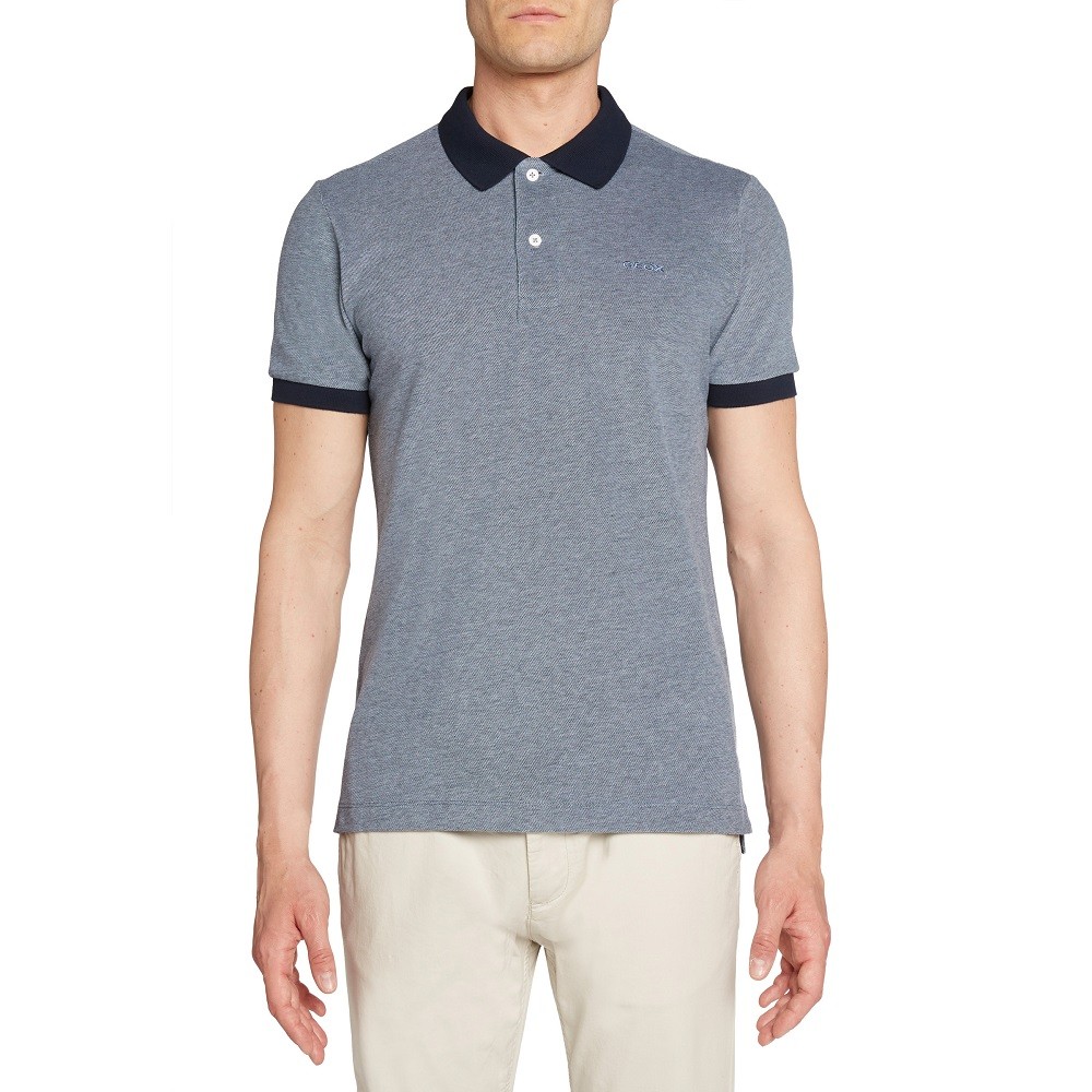 GEOX</br>Ανδρικό Polo T-shirt Μπλε Pique Regular M3510J T3003 F1714 Geox GEOX</br>Ανδρικό Polo T-shirt Μπλε Pique Regular M3510J T3003 F1714 Geox