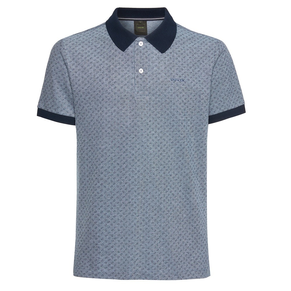 GEOX</br>Ανδρικό Polo T-shirt Μπλε Με Μικροσχέδιο Pique Regular M3510J T3004 F4594 Geox GEOX</br>Ανδρικό Polo T-shirt Μπλε Με Μικροσχέδιο Pique Regular M3510J T3004 F4594 Geox