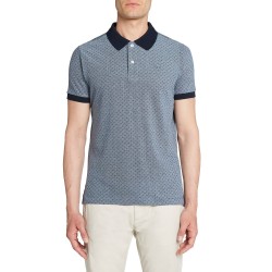 Ανδρικό Polo T-shirt Μπλε Με Μικροσχέδιο Pique Regular M3510J T3004 F4594 Geox