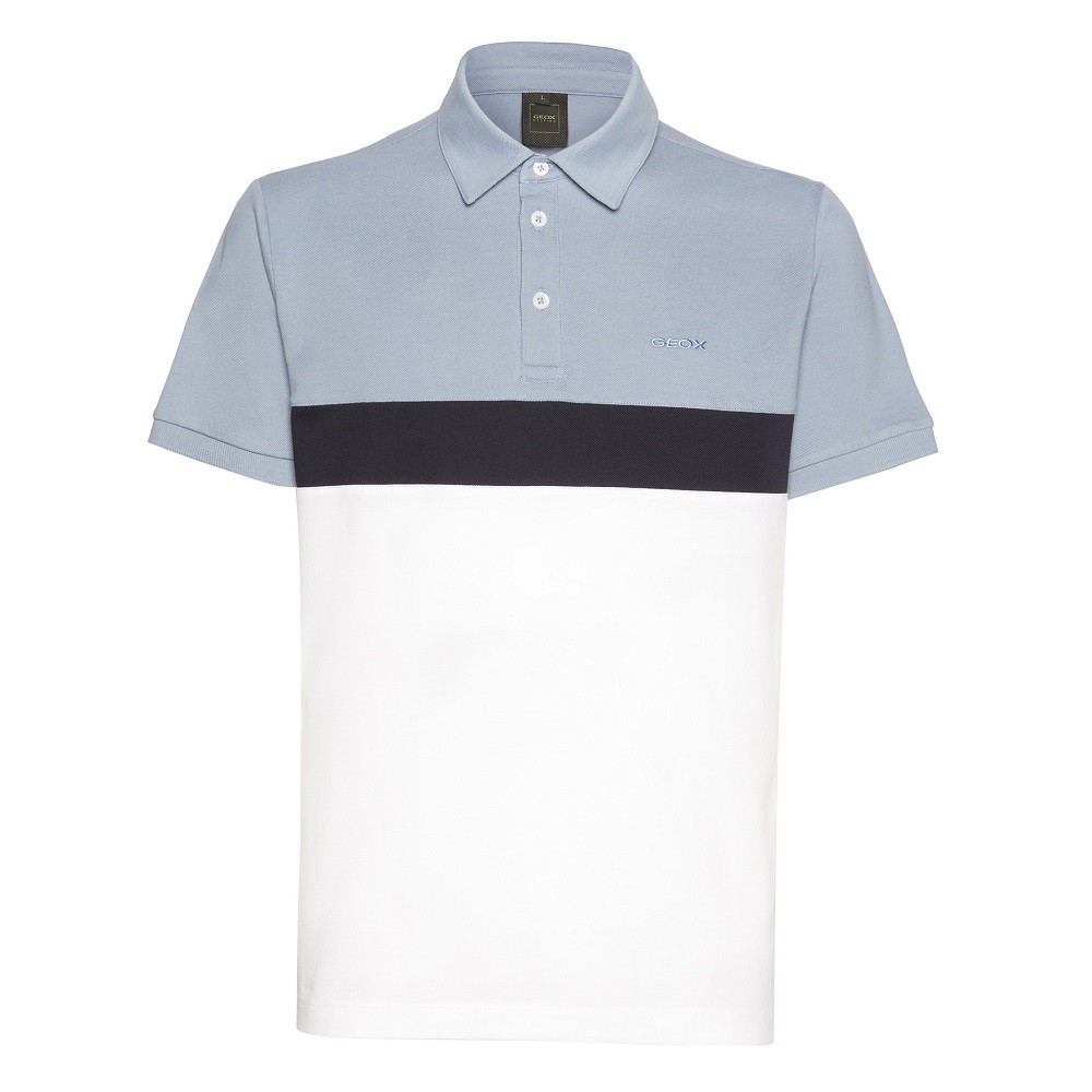 GEOX</br>Ανδρικό Polo T-shirt Λευκό/Γκρι Pique Regular M3510K T2649 F1695 Geox GEOX</br>Ανδρικό Polo T-shirt Λευκό/Γκρι Pique Regular M3510K T2649 F1695 Geox